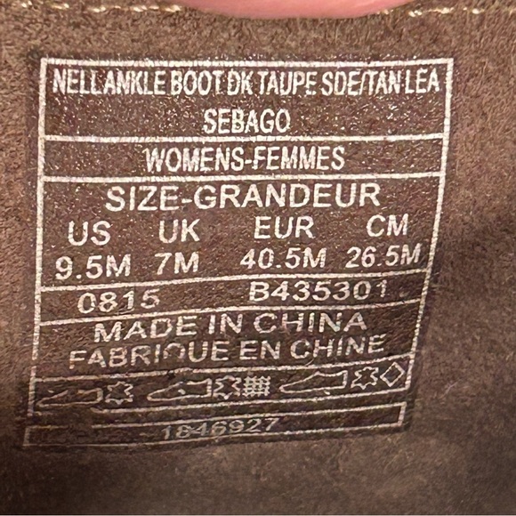 Sebago Dark Taupe Suede Sides w/Tan Leather ‘Nell’ Ankle Boots Sz 9.5 - Picture 13 of 13